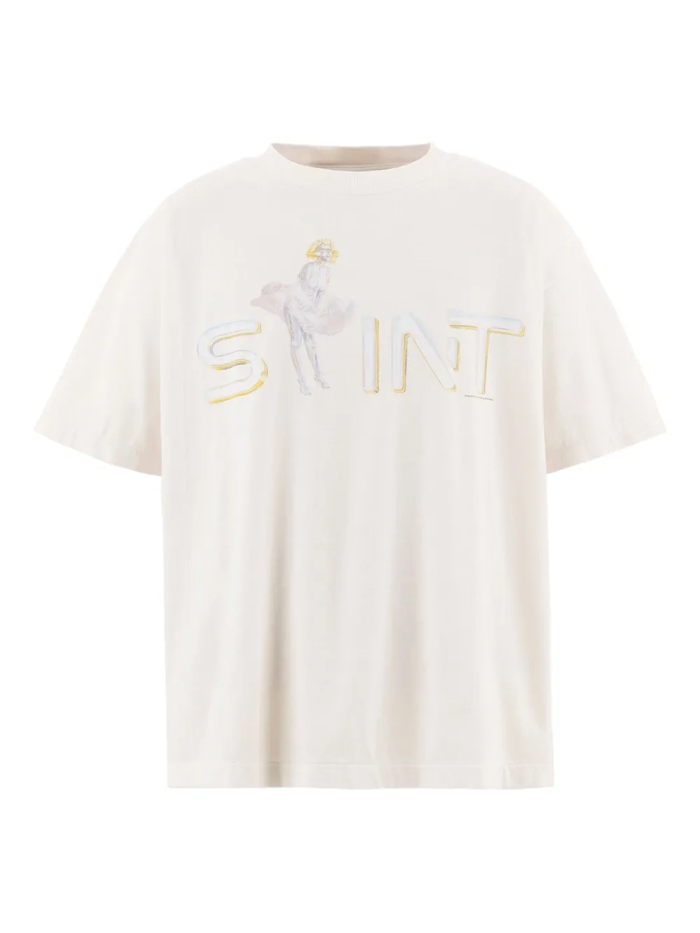 

Хлопковая футболка с графическим принтом SAINT MXXXXXX, белый