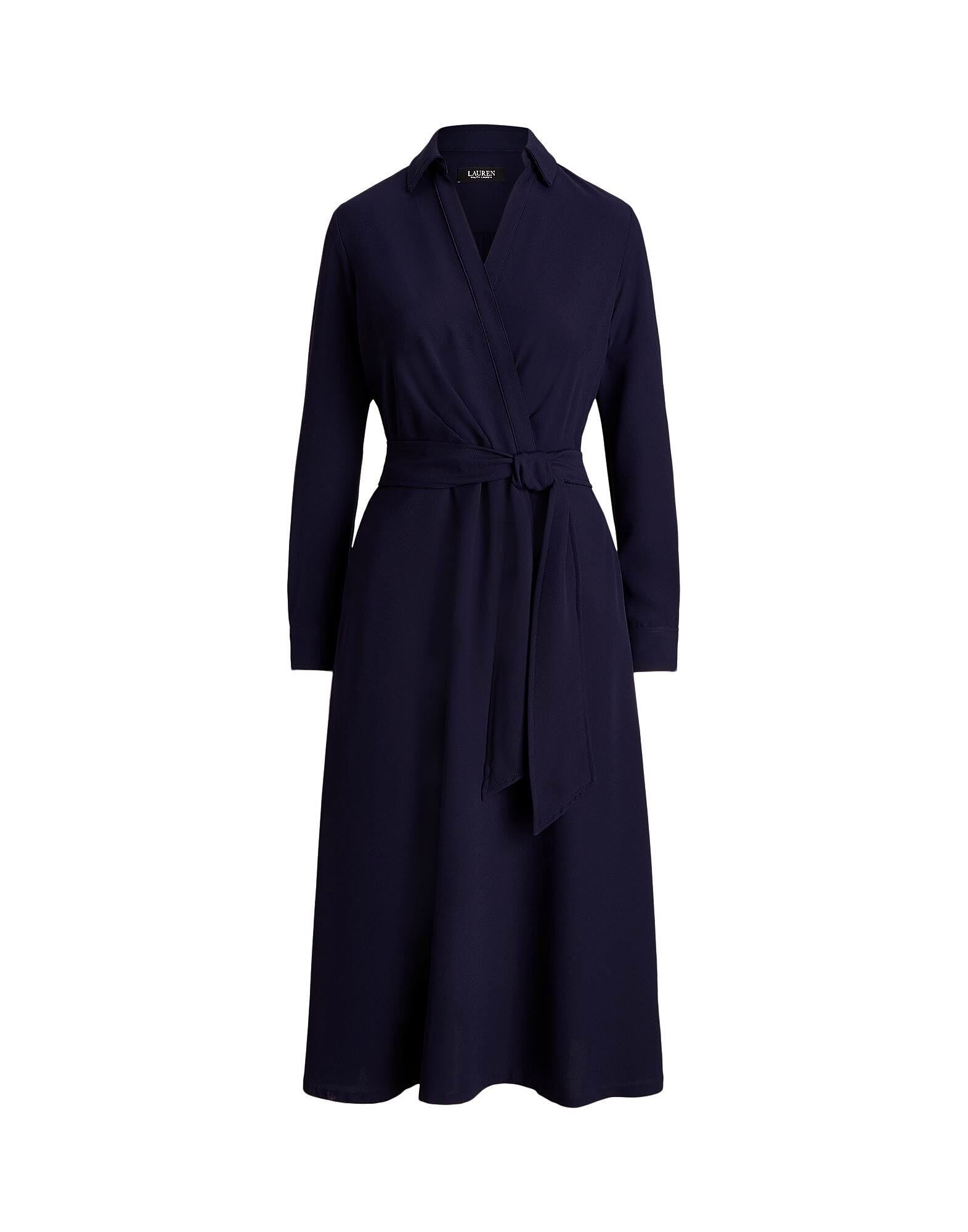 

Платье миди из жоржета с запахом Lauren Ralph Lauren, полуночно-синий