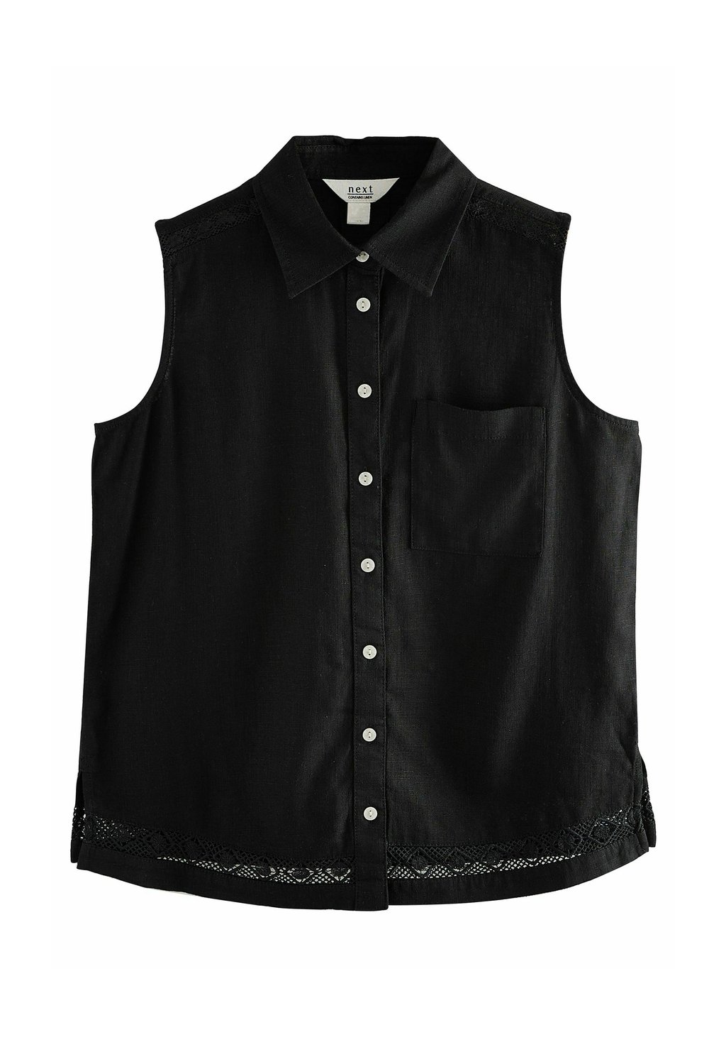 

Блузка на пуговицах REGULAR FIT - SLEEVELESS Next, черный