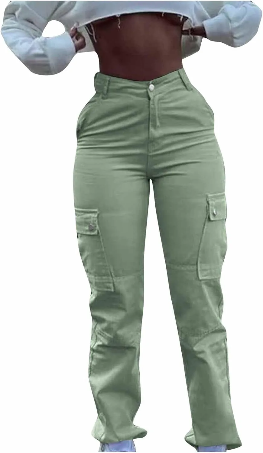 

Женские джинсовые карго-брюки в стиле ретро с высокой талией JOAU