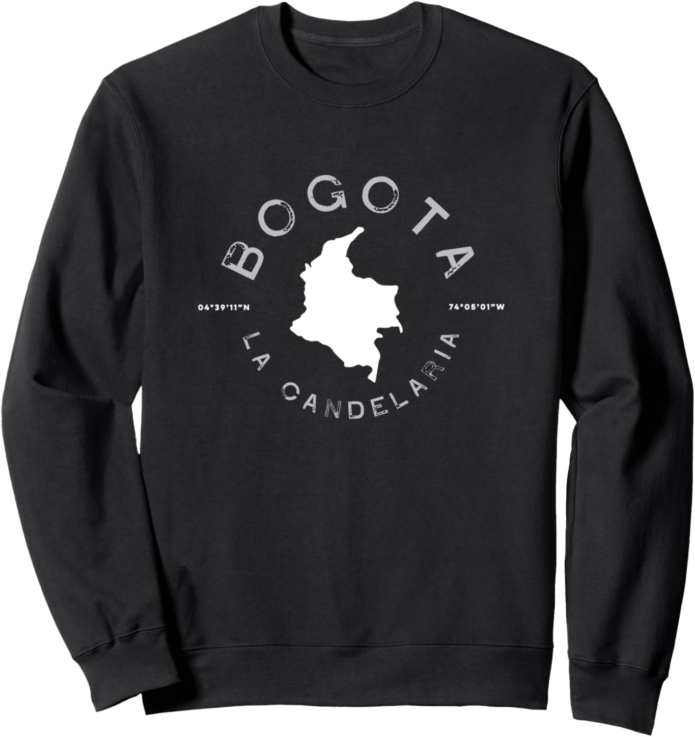 

Винтажная толстовка с графическим принтом Богота, Колумбия в стиле потертости Bogota Colombia Colombian Vintage, черный