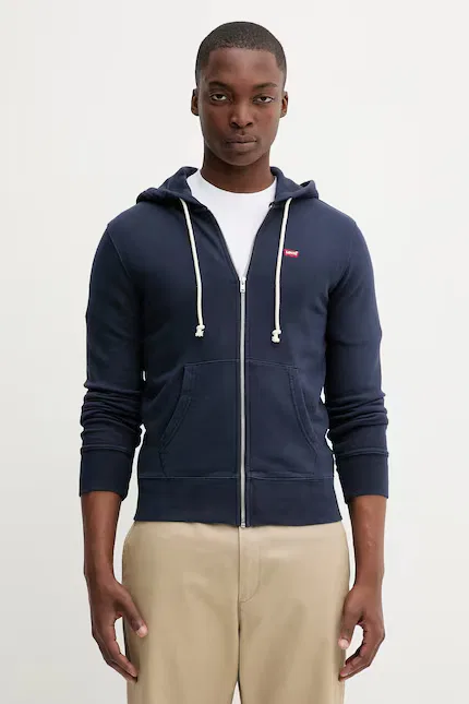 Худи на молнии хлопковое The Original Hm Zip Up Levi's, синий