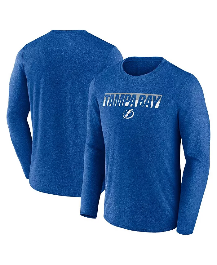 

Мужская футболка с длинным рукавом Tampa Bay Lightning переходного цвета вересково-синего оттенка Fanatics