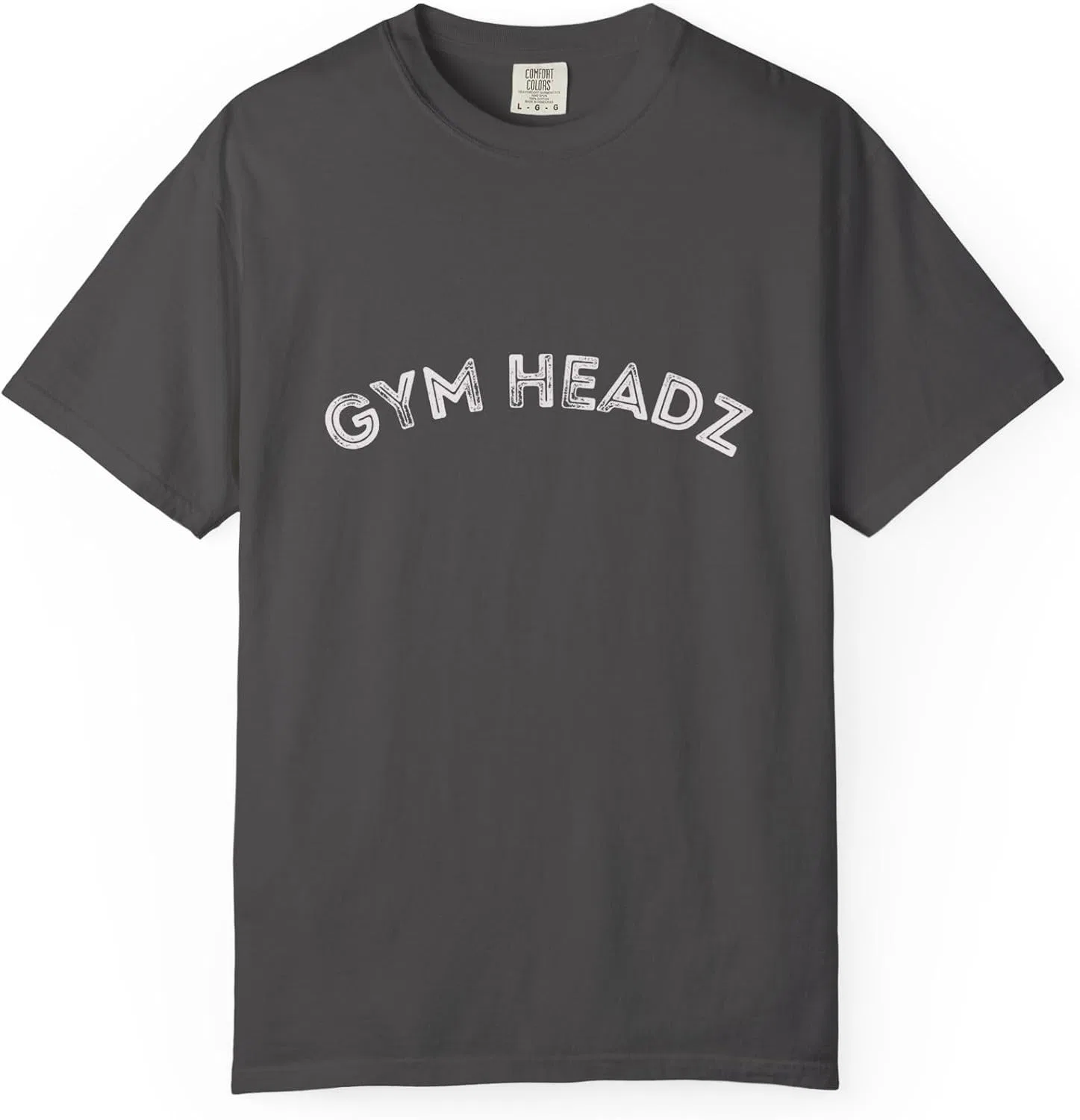 Gym Headz Unisex футболка с окрашиванием готового изделия | мотивационная футболка для фитнеса, экипировка для тренировок, одежда для спортзала, подарок для любителей спорта, повседневная одежда GENERIC, графитовый