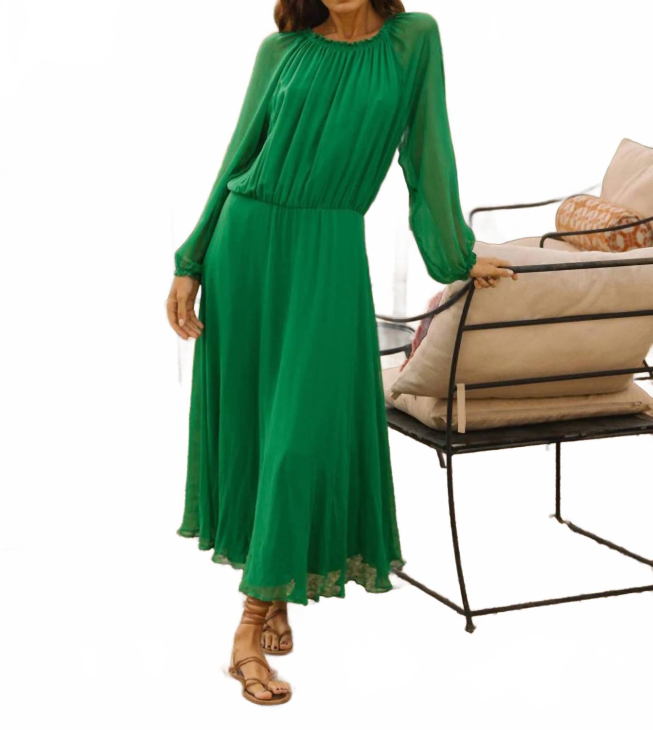 

Soler Платье миди Raquel Bea изумрудного цвета