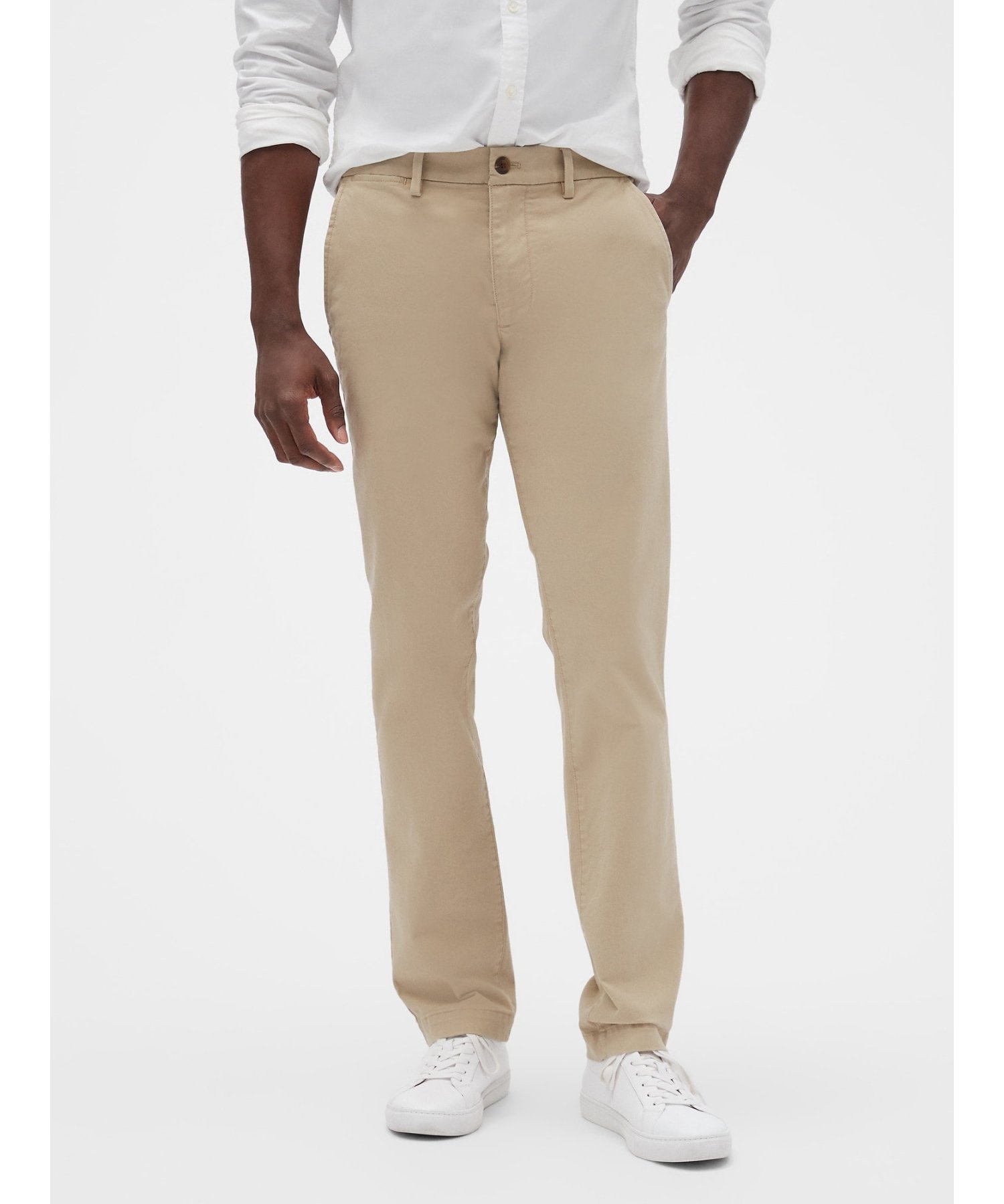 Брюки Gapflex Essential Khaki Slim Fit Gap, ICONIC_KHAKI — фото 3