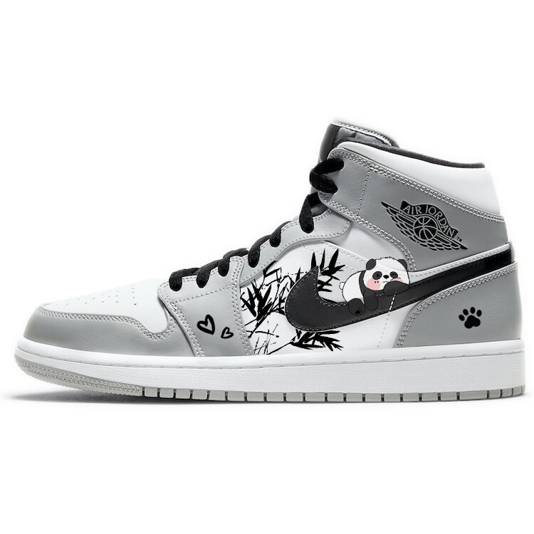 

Кроссовки Air Jordan 1 Vintage Basketball Shoes Men Mid-top Grey/white, серый