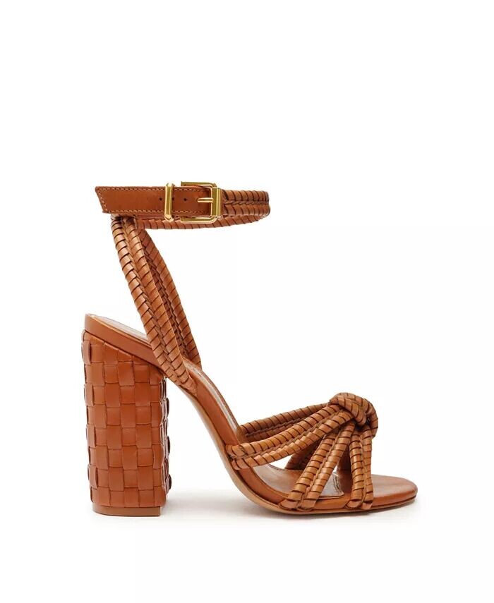 Женские сандалии Kareena Woven Block Heel Schutz, коричневый — фото 2