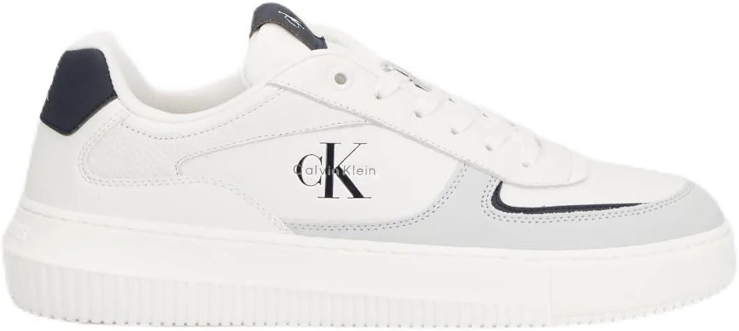 Мужские низкие кеды Calvin Klein Chunky Cupsole LTH Nu Ym0ym01426, ярко-белый/темно-синий/серый