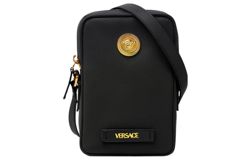 

VERSACE Сумка через плечо La Medusa из коровьей кожи, маленькая мужская черная
