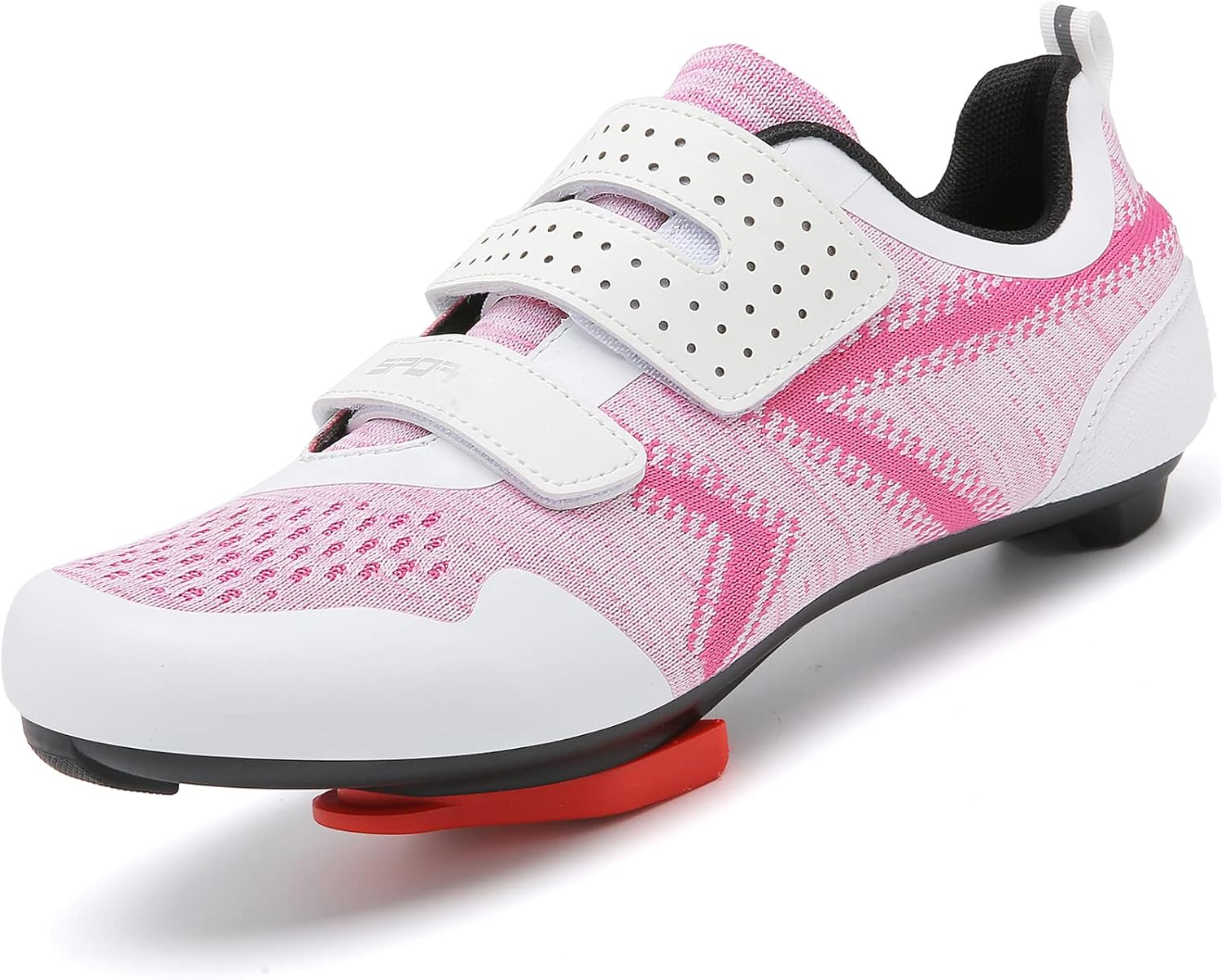 

Велосипедные туфли унисекс, совместимые с велотренажерами Peloton для езды по шоссе и велотренажерам, с шипами Delta, для езды на велосипеде на открытом воздухе Ultiant, белый/красный