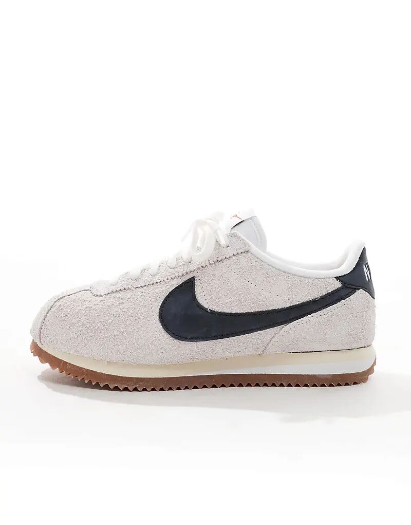 Замшевые кроссовки Cortez белого и черного цвета Nike — фото 2