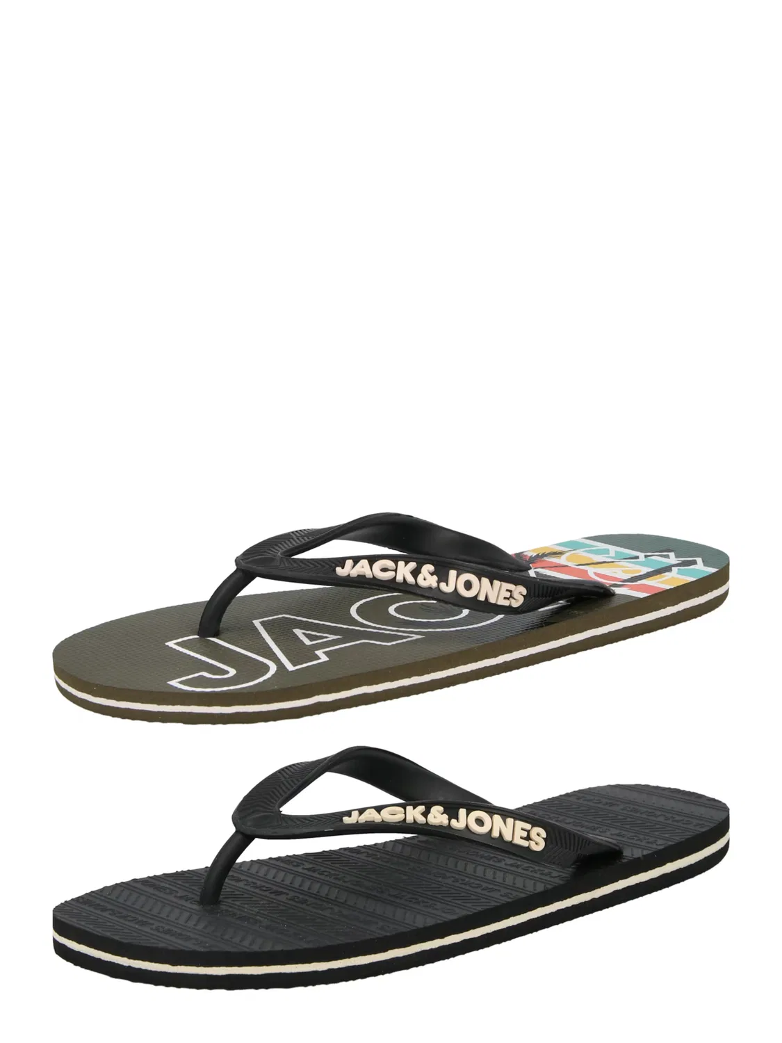 Сандалии с Т-образным ремешком Jack & Jones, Anthracite/Olive