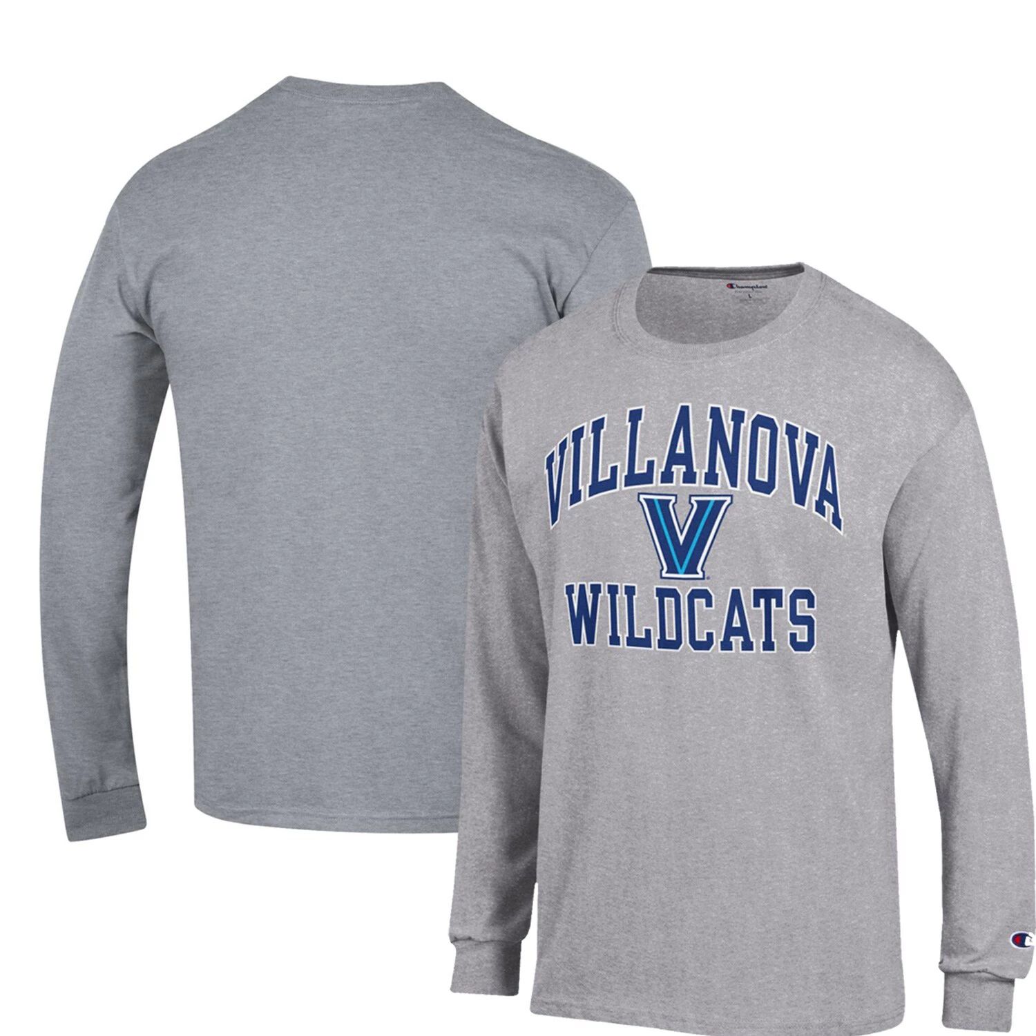 

Мужская футболка с длинным рукавом Heather Grey Villanova Wildcats High Motor Champion