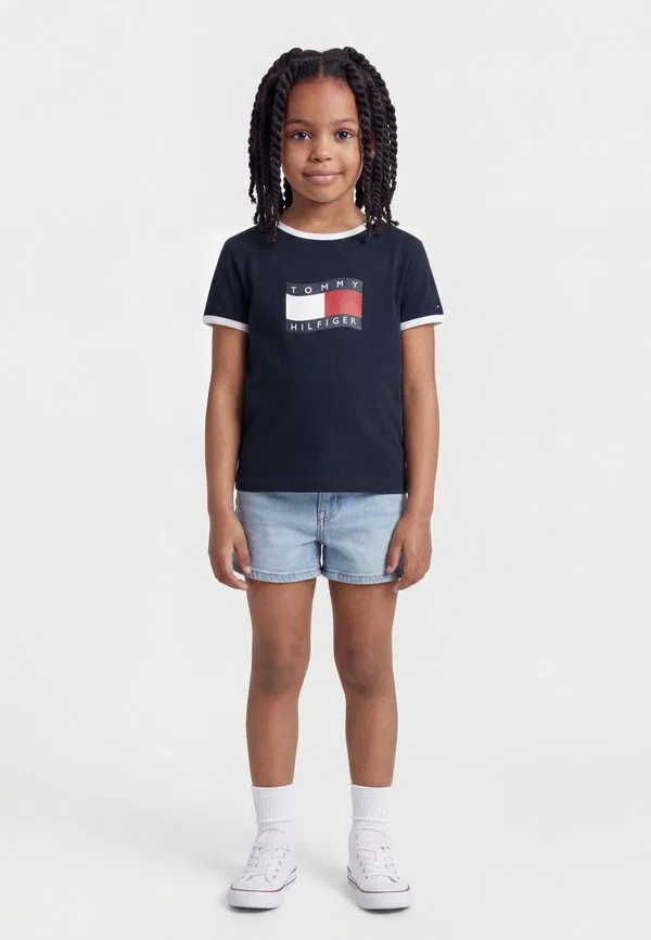 Футболка с принтом в виде волнистого флага Tommy Hilfiger, Dark Night Navy
