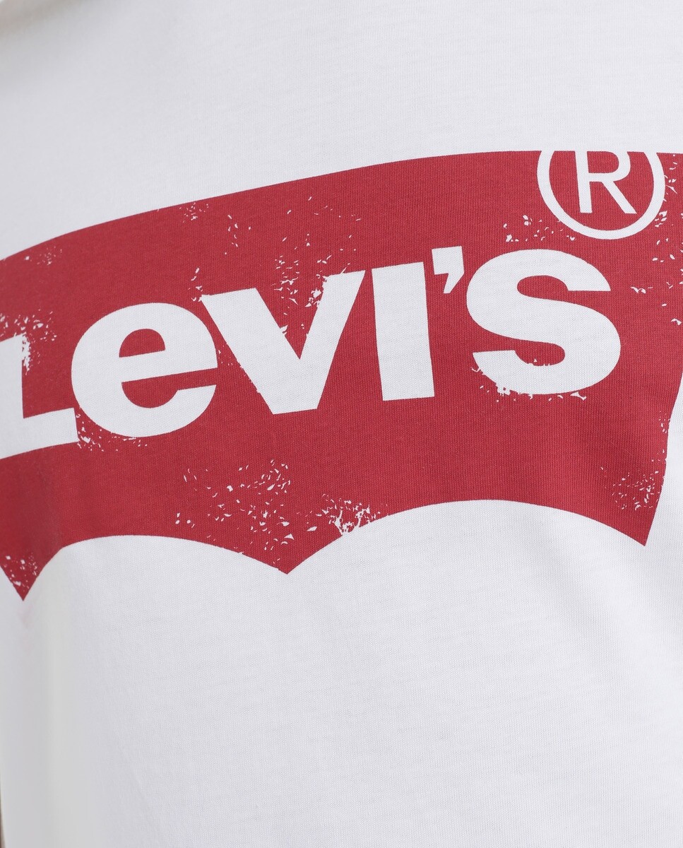 Мужская белая футболка с короткими рукавами больших размеров Levi's, белый — фото 3