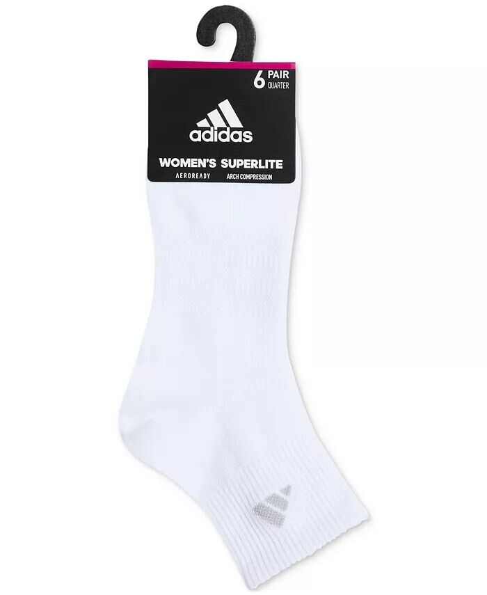 Женские носки Superlite 3.0 Quarter, 6 пар adidas, черный — фото 2