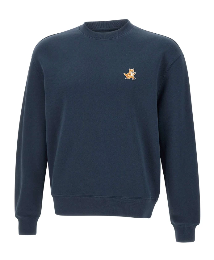 

Толстовка из ворсистого хлопка с логотипом Speedy Fox. Maison Kitsunã, синий