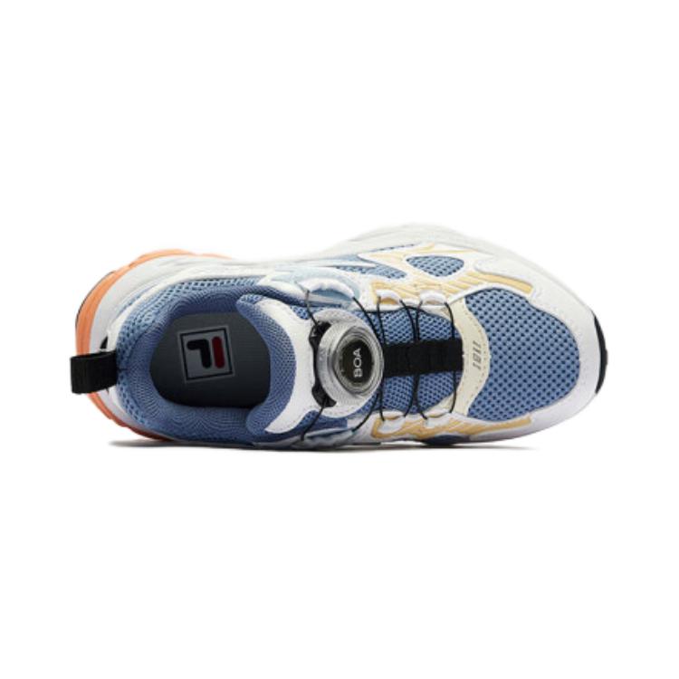 FILA KIDS Детские кроссовки BOA с низким верхом, противоскользящие, износостойкие, синие, белые, для детей 3–7 лет — фото 4