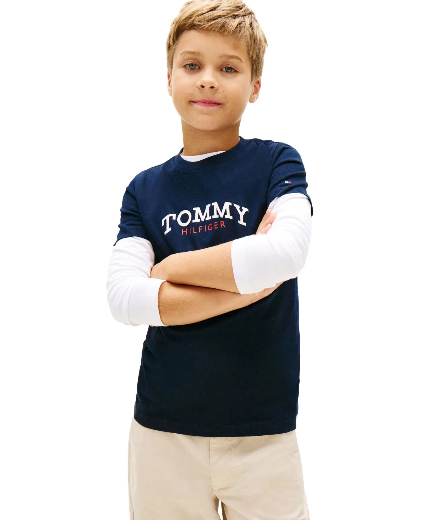 Детская футболка TOMMY HILFIGER с монограммным принтом
