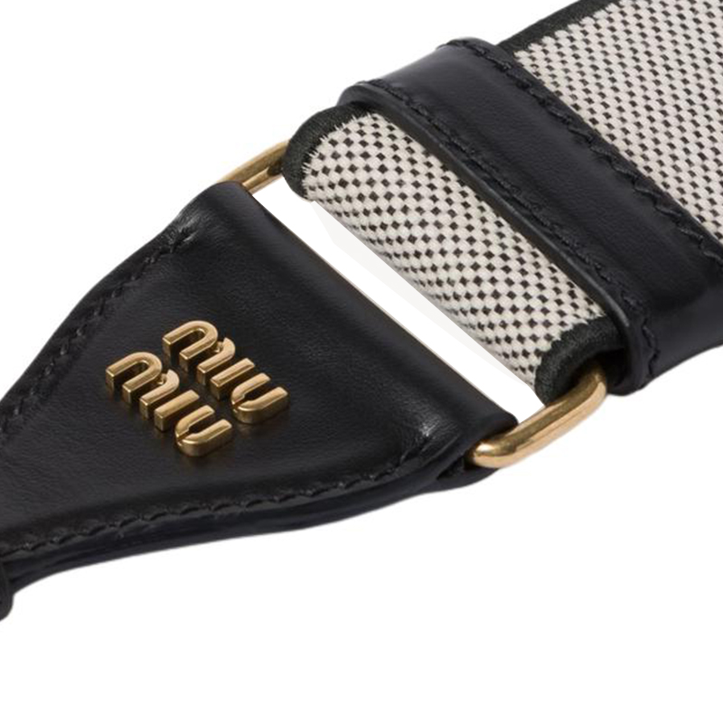 MIU MIU Кожаный ремешок для женской сумки черный, Black 95cm — фото 3