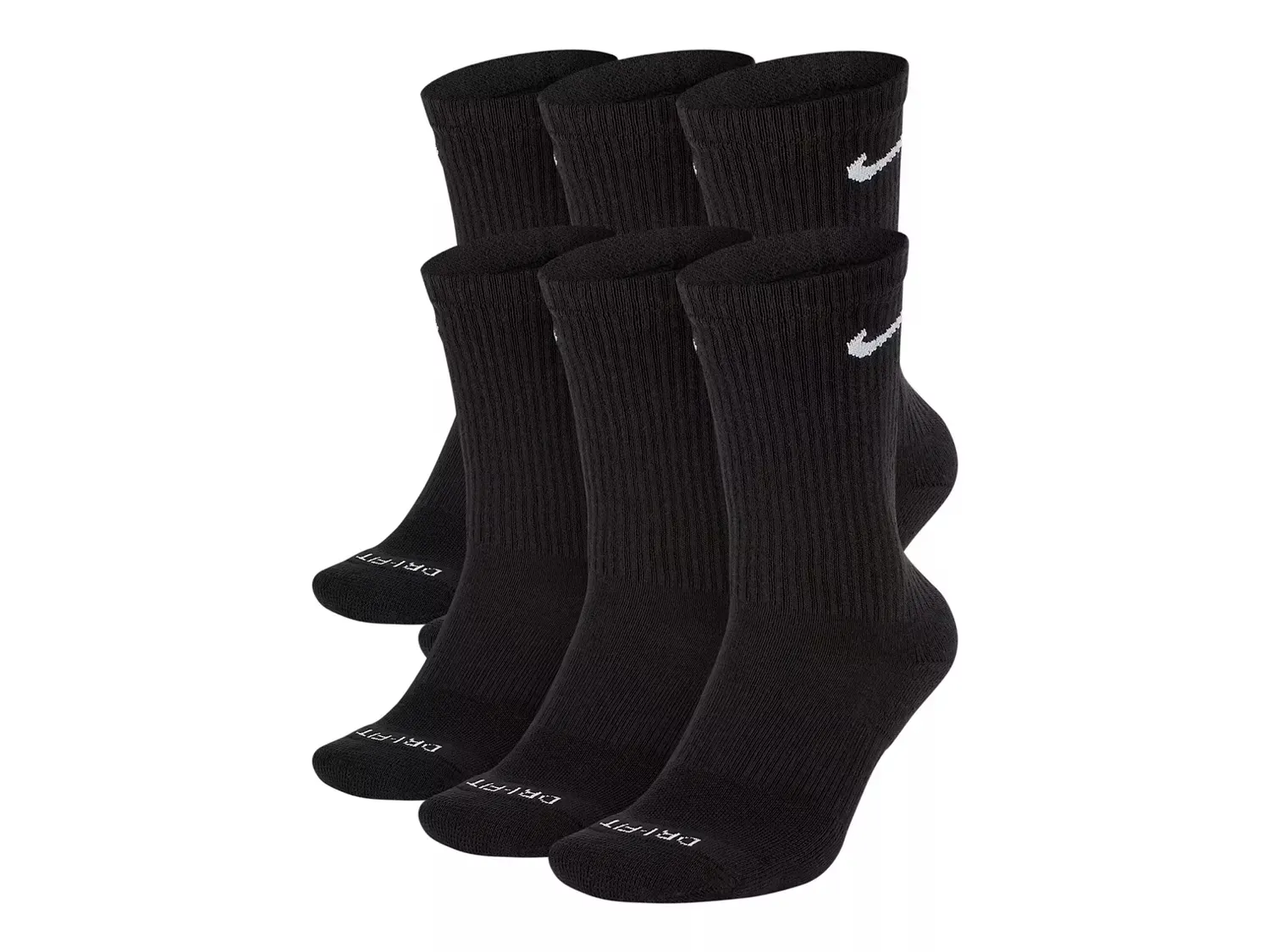 

Повседневные усиленные носки с мягкой подушкой - набор 6 шт. Nike, Black