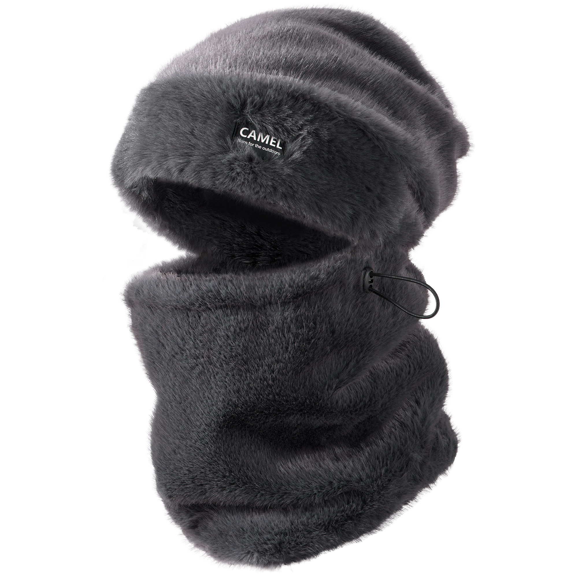 

Шапка Unisex из 100% полиэстера CAMEL, plush thermal hat+plush warm neck warmer-premium серый combination