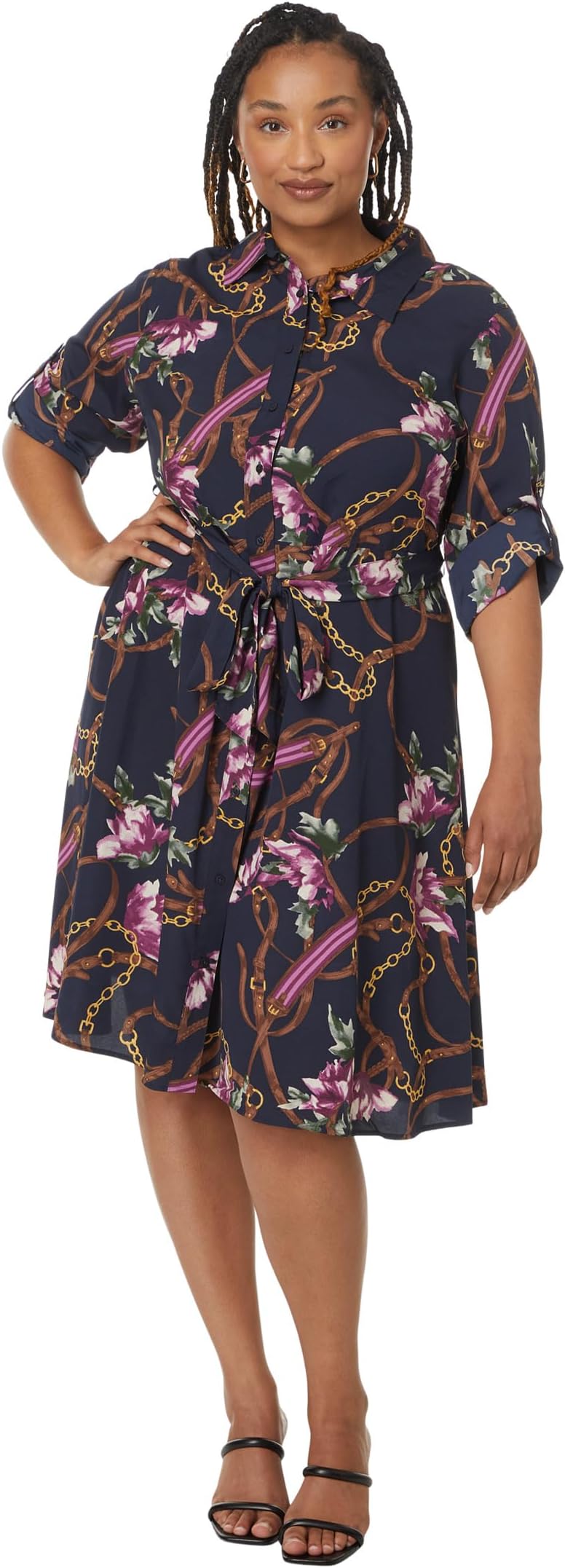 

Платье Lauren Ralph Lauren Plus Size Print Crepe Shirtdress, цвет Navy Multi 1