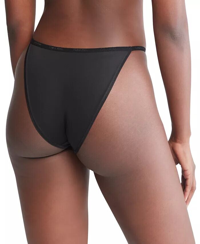Женское нижнее белье бикини Ideal Stretch Micro High Leg String QD5176 Calvin Klein, черный — фото 2