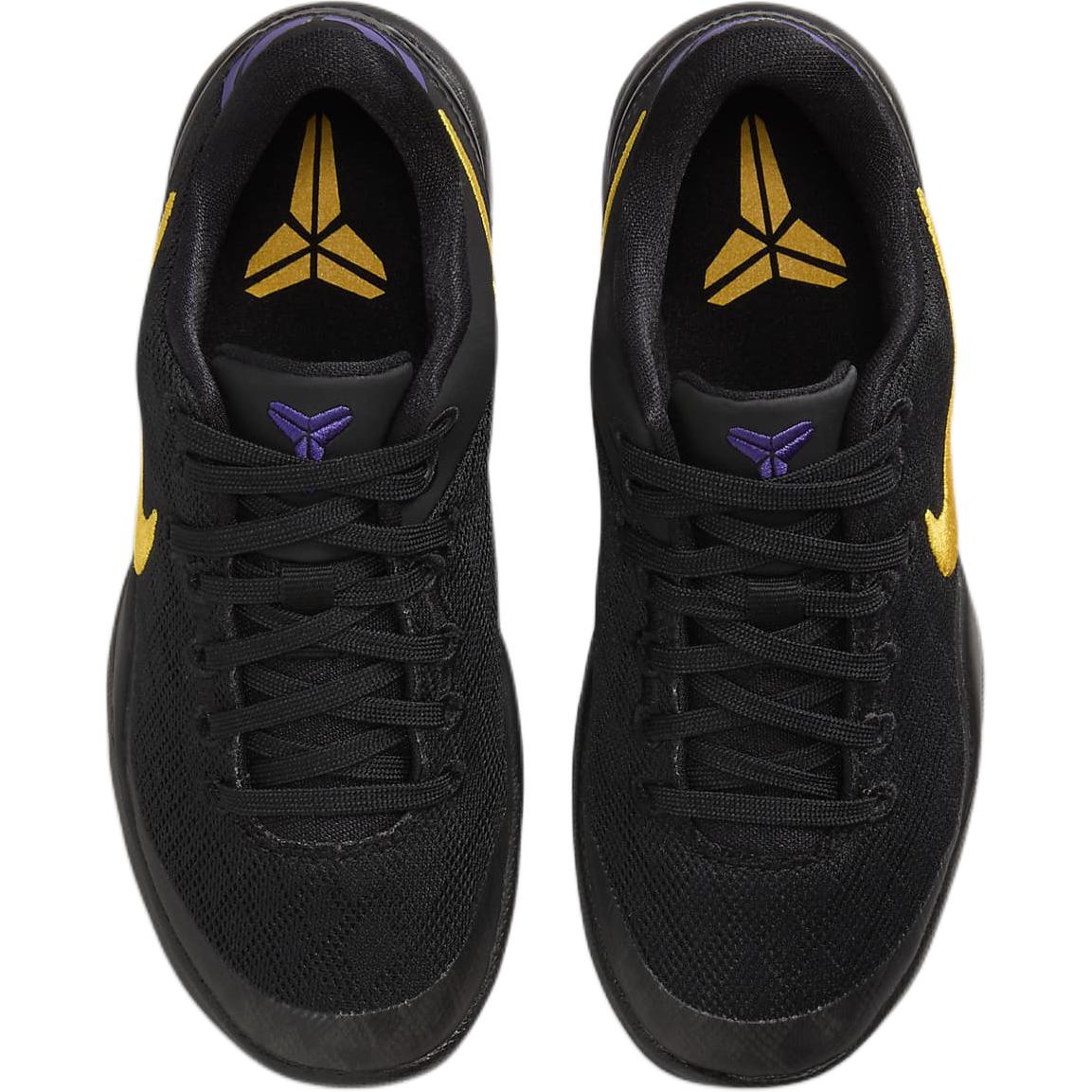 

Детские баскетбольные кроссовки Kobe 8 Pre-school Nike, черно-фиолетово-желтые