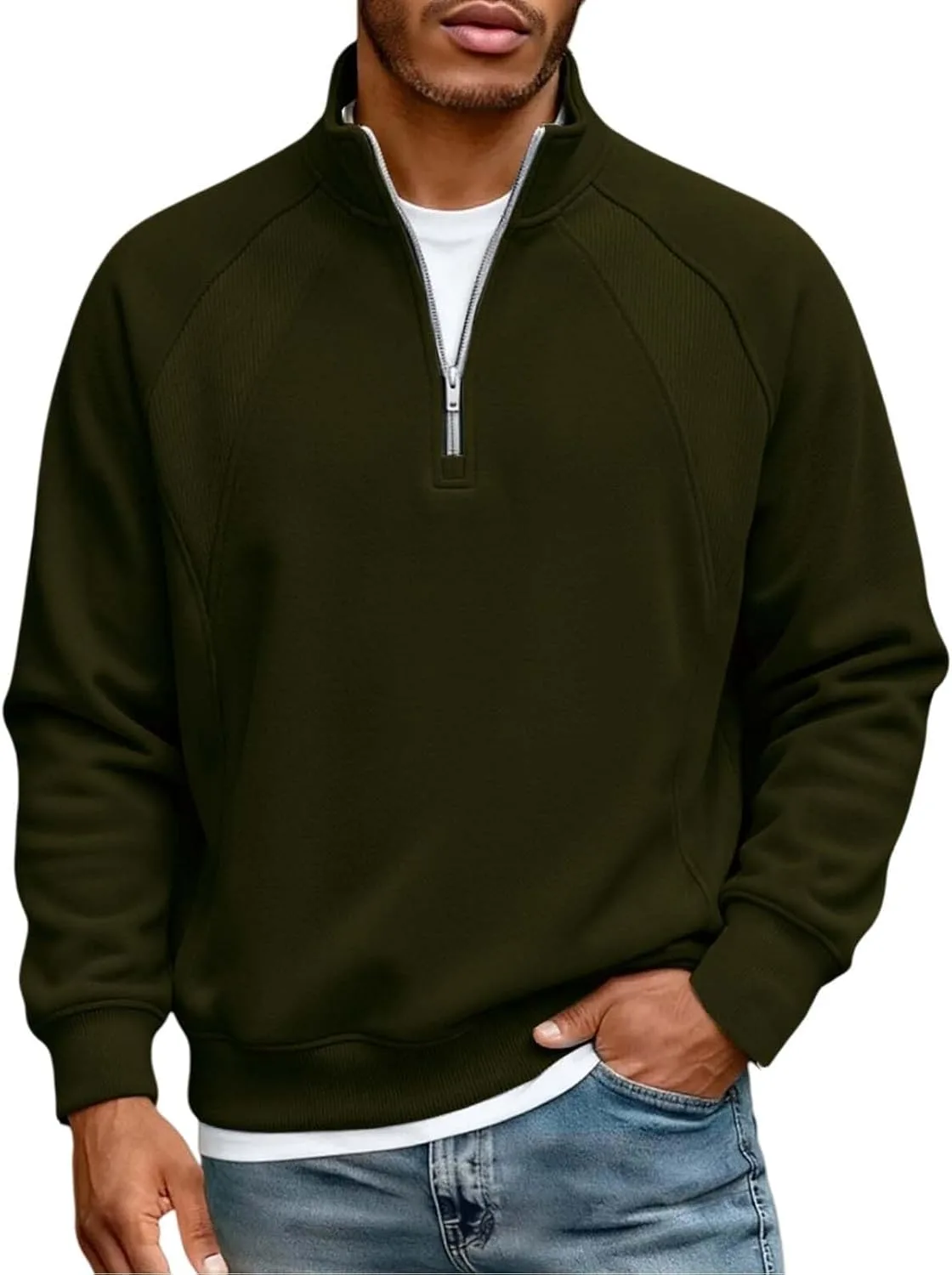 

Xiaojake мужская флисовая толстовка с воротником стойкой и длинными рукавами Xiaojmake