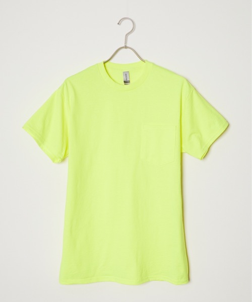 

Футболка Gildan Ultra Cotton, оверсайз, с коротким рукавом и карманом, лаймовый