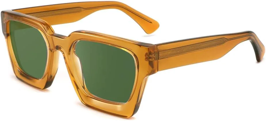 

Прочные квадратные солнцезащитные очки с кристальными линзами для мужчин, поляризованные, для вождения, для женщин, дизайнерские, UV400 MTZJH, C05 Orange