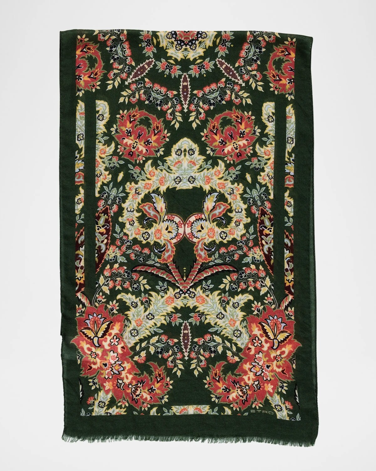 

Шарф Tosca с цветочным принтом из смесовой шерсти Etro, цвет Green Print