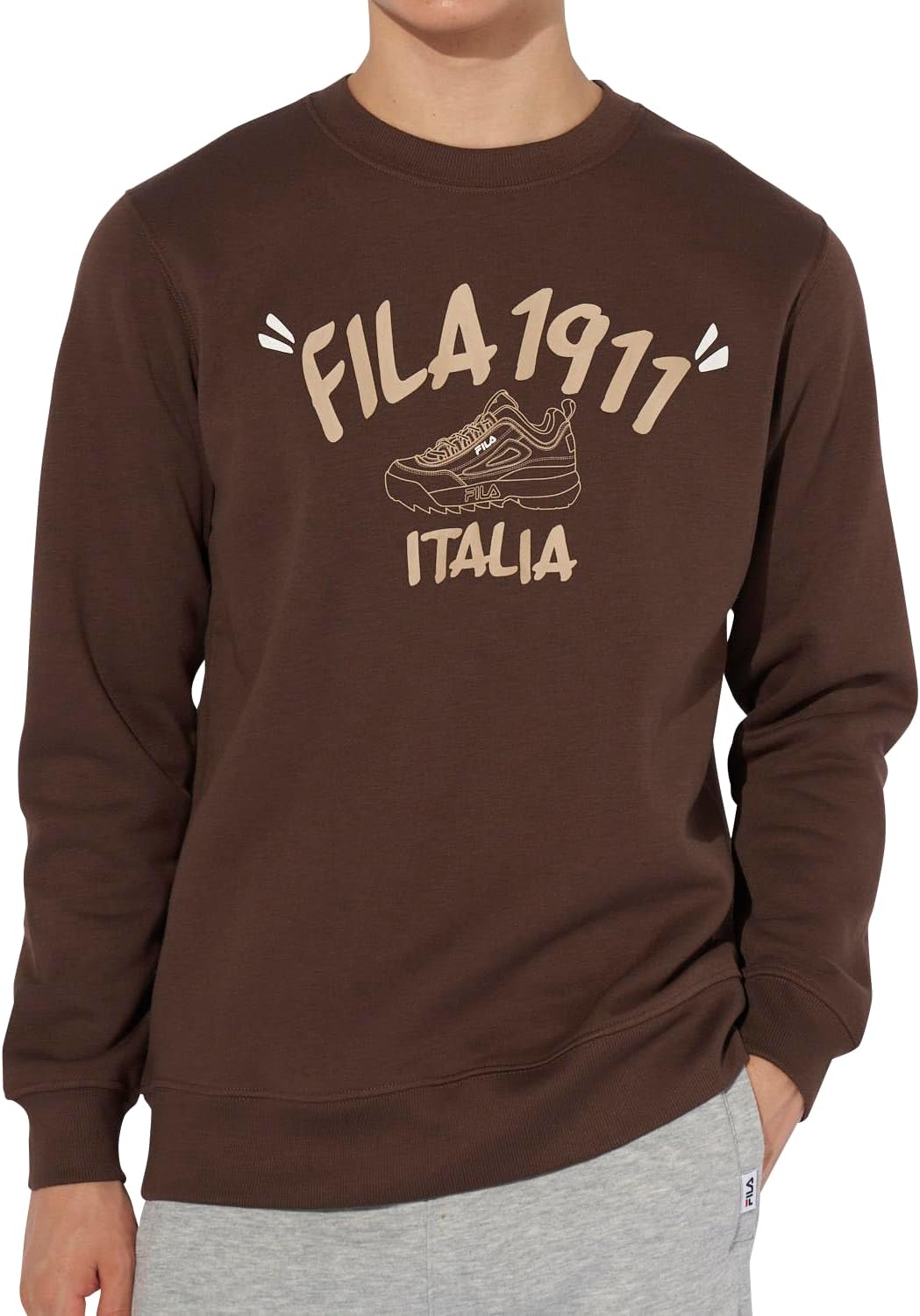 

Толстовка FILA Sweat с рисунком и логотипом спереди, мужская, коричневый