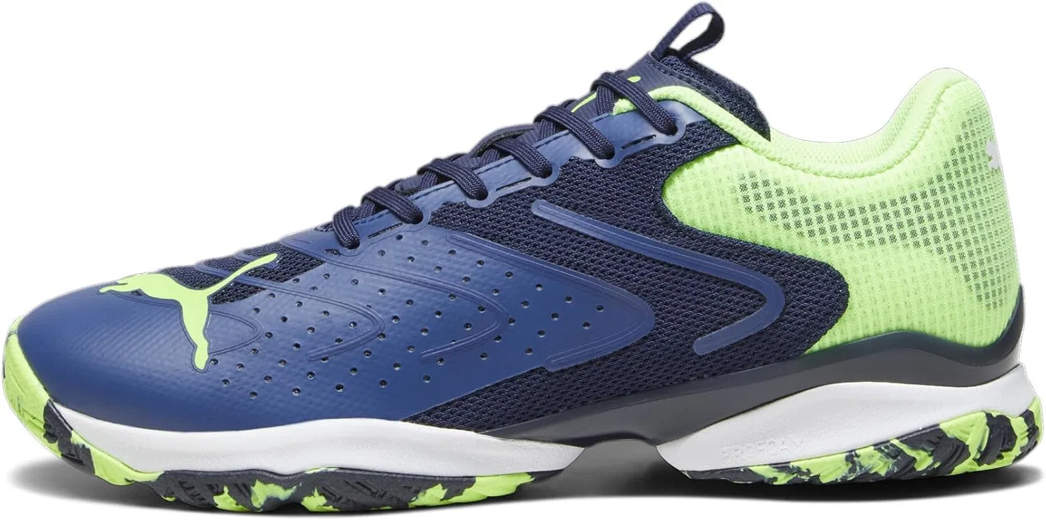 Теннисные кроссовки PUMA Unisex Solarattack RCT, Navy Fast Yellow White Blue