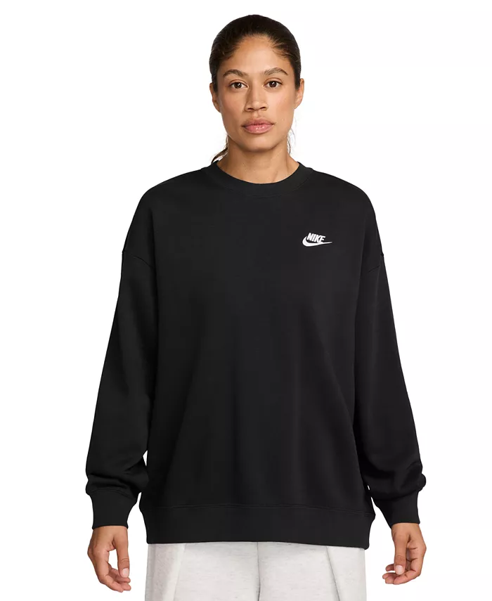 

Спортивная одежда для женщин: свободный худи Club Fleece с круглым вырезом Nike, черный