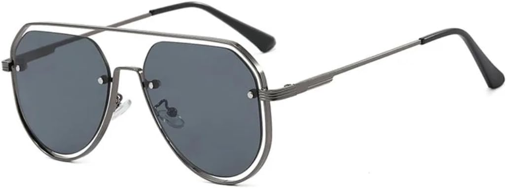 

Солнцезащитные очки с защитой UV400 | Полая металлическая оправа большого размера | Для женщин и мужчин | Для занятий спортом на открытом воздухе и вождения DSVIGF, Gun Gray