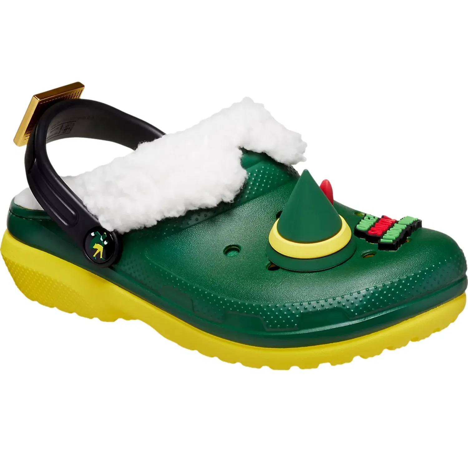 Детские сабо Crocs Classic Elf, зелено-желтые, 209377-7C1 — фото 3