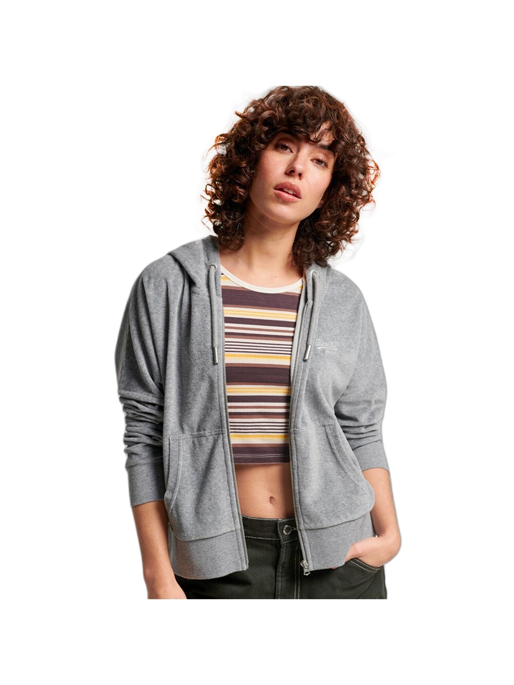 

Велюровая толстовка Superdry, серый