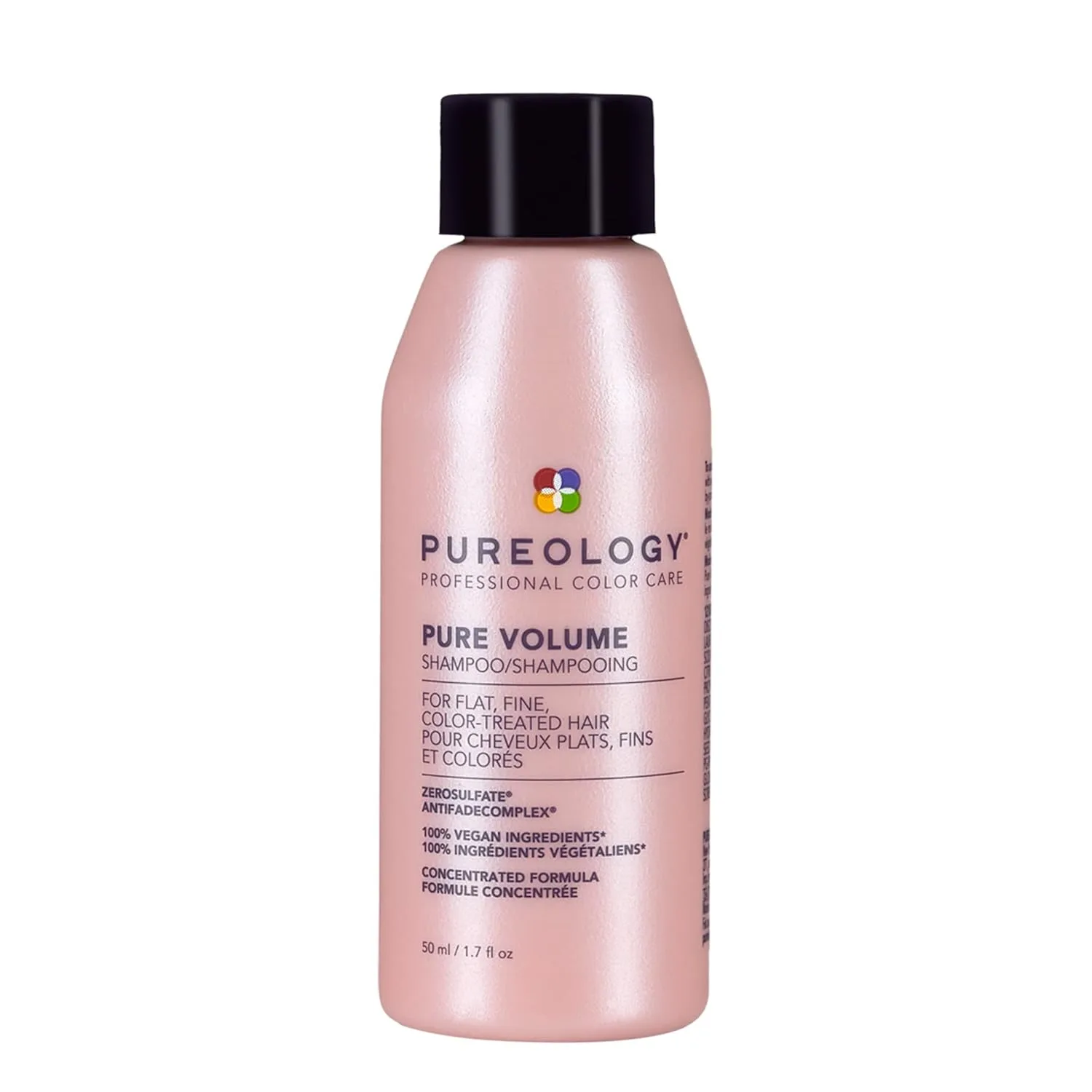 Шампунь Pureology Pure Volume - придает объем и подвижность, легкий шампунь для тонких, безжизненных и окрашенных волос, без сульфатов и подходит для веганов. 50 мл (.)