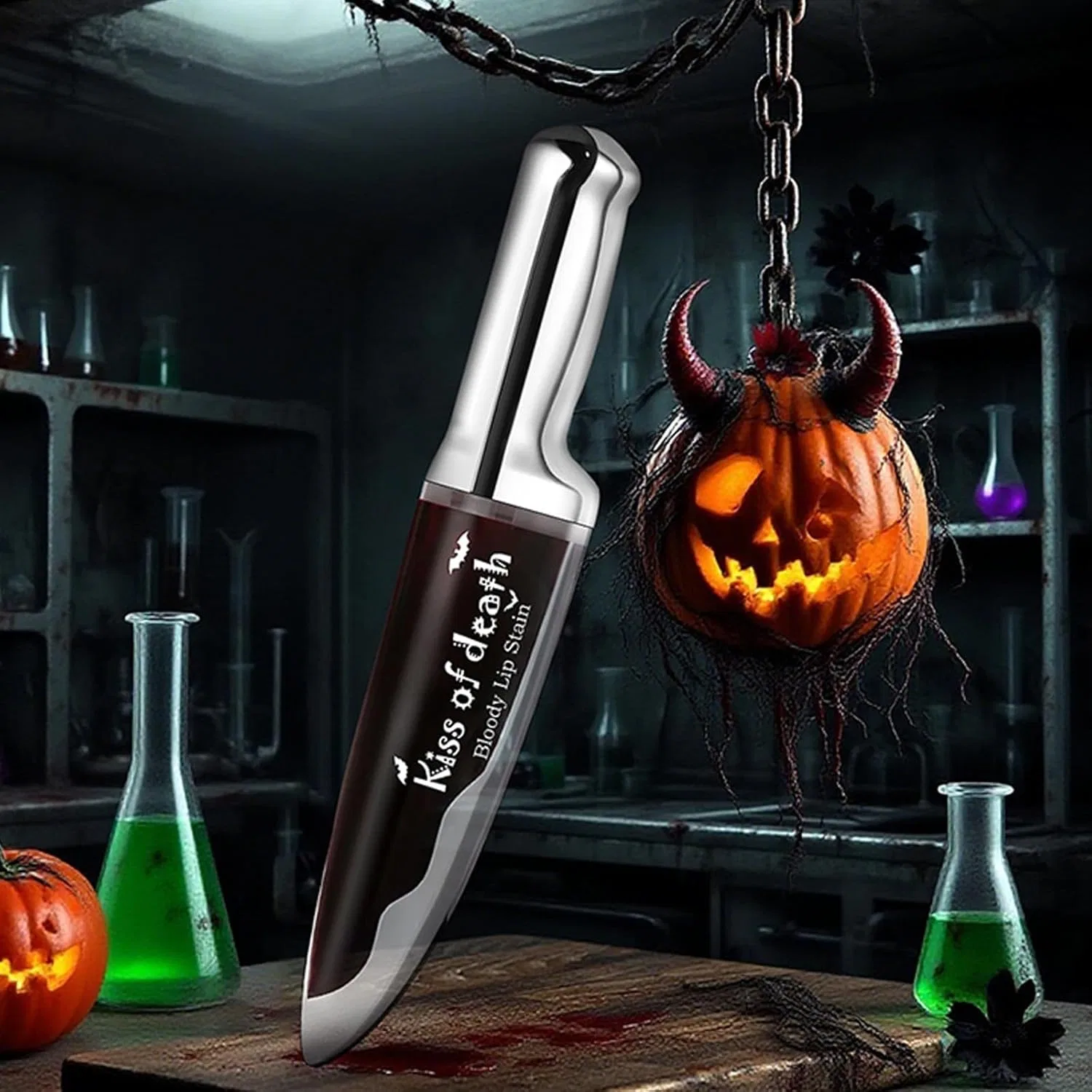Жидкая матовая помада AWJUWHBJ Bloody Lip Stain, 5 мл, темно-красный — фото 3
