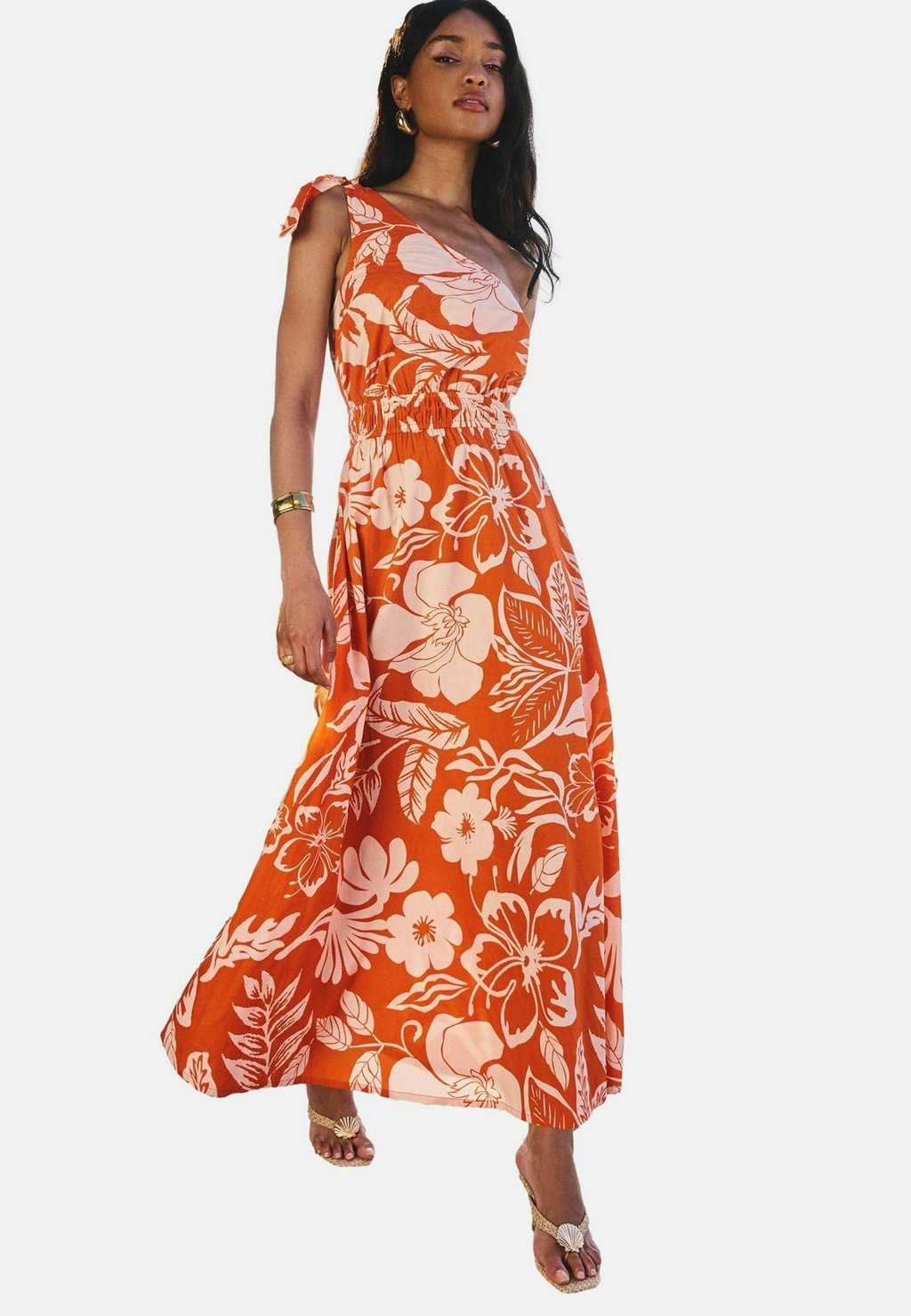 

Платье макси PETITE FIT - PRINTED ONE SHOULDER Lipsy, оранжевый
