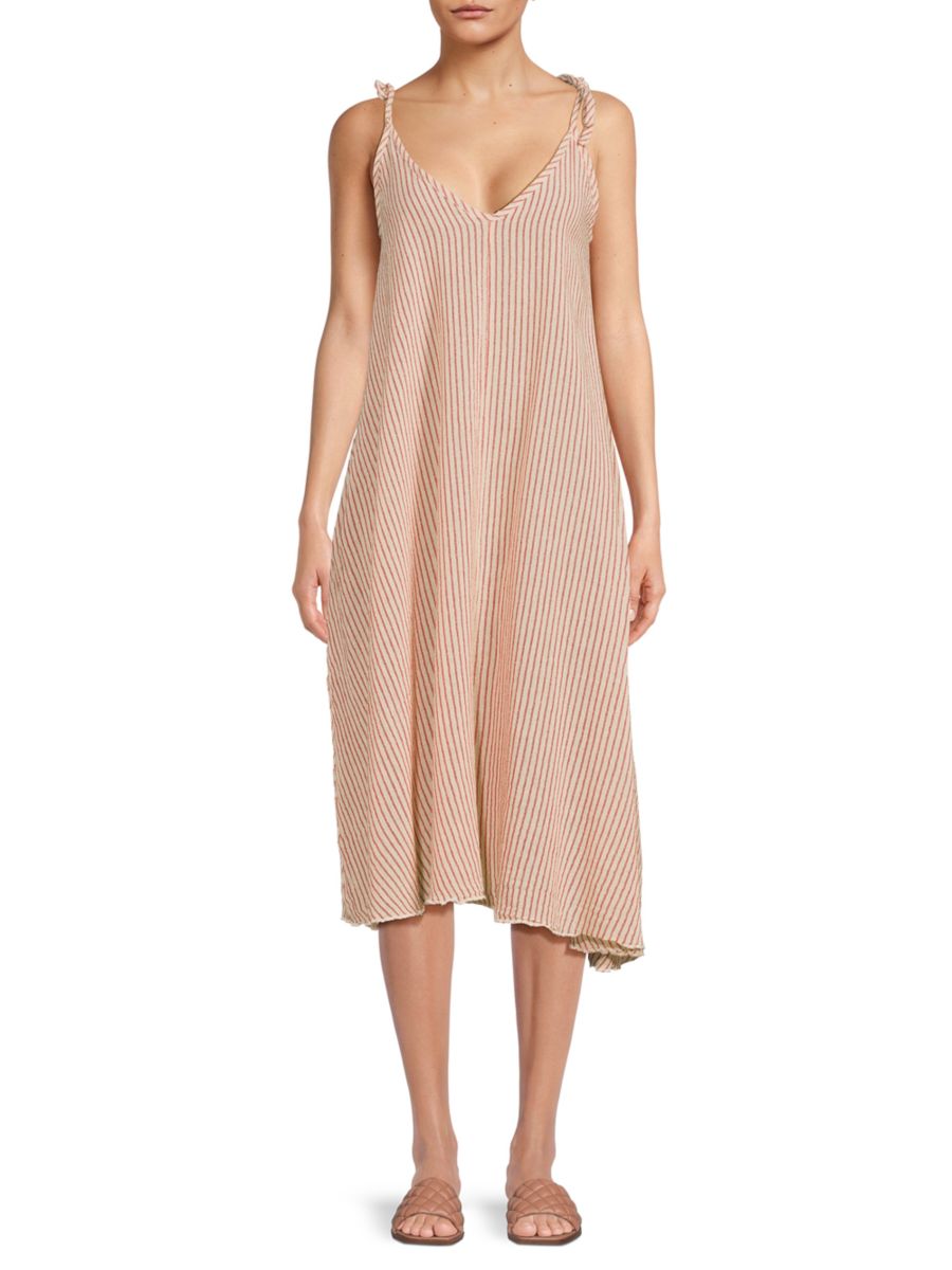 

Полосатое курортное платье-миди Gottex Swimwear, цвет Multi Red