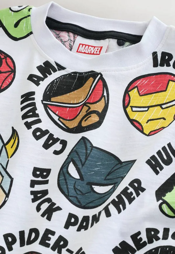 Футболка с коротким рукавом и принтом marvel стандартного кроя Next, White — фото 3