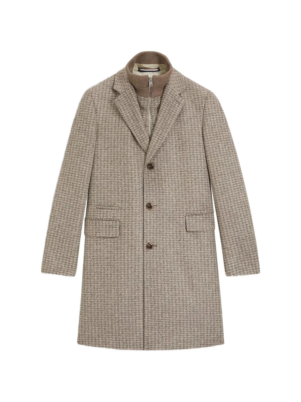 

Пальто в гусиную лапку на пуговицах BOSS, нейтральный