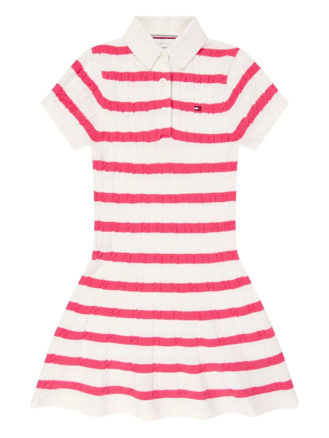 

Платье-поло с косой вязкой Tommy Hilfiger Junior, розовый