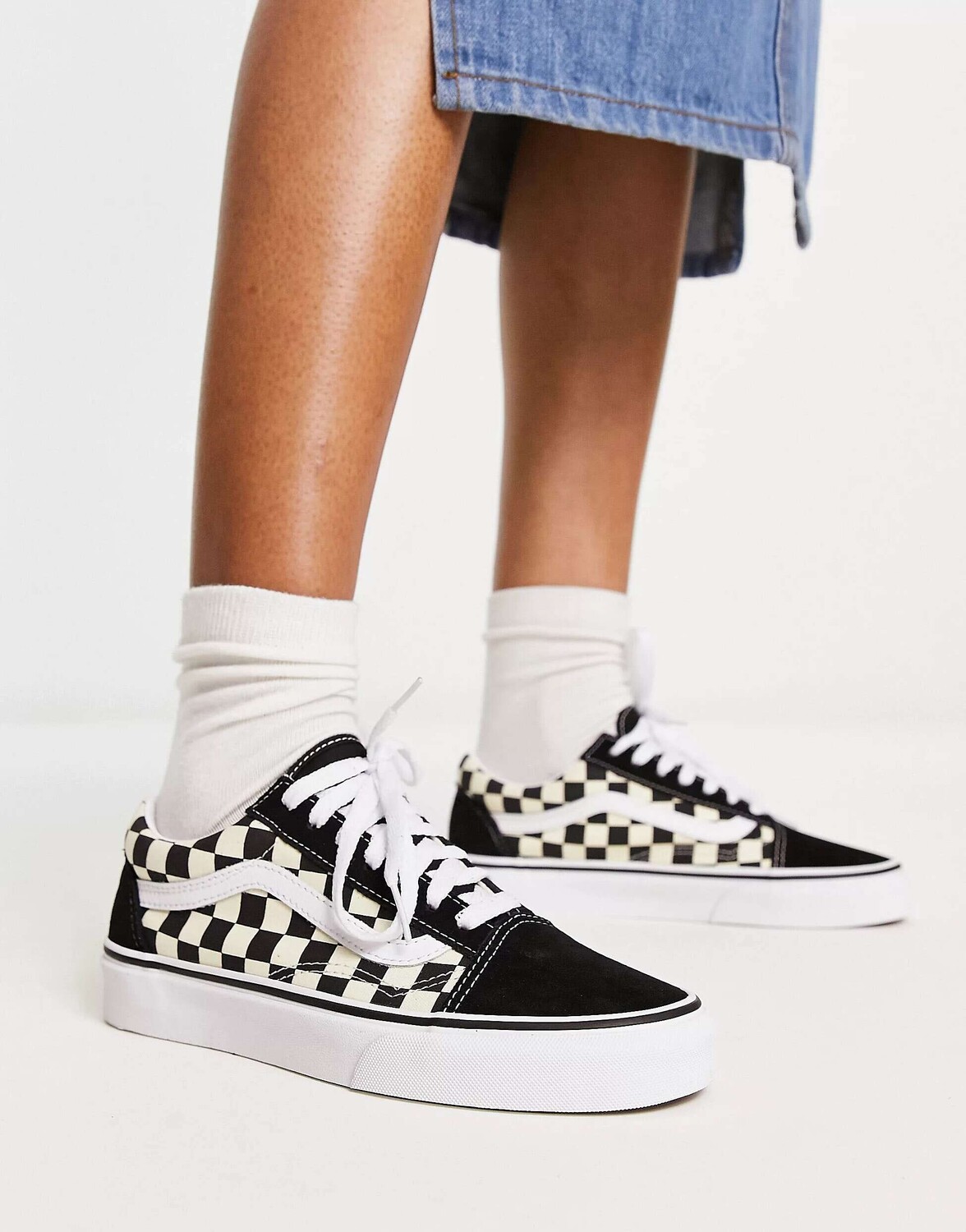 Кроссовки Vans Old Skool Checkerboard, белый/черный
