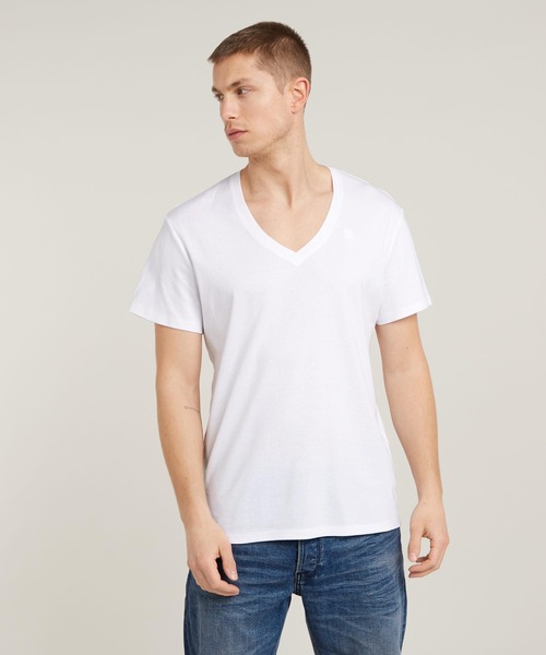 

Комплект из 2 футболок с V-образным вырезом G-STAR, белый