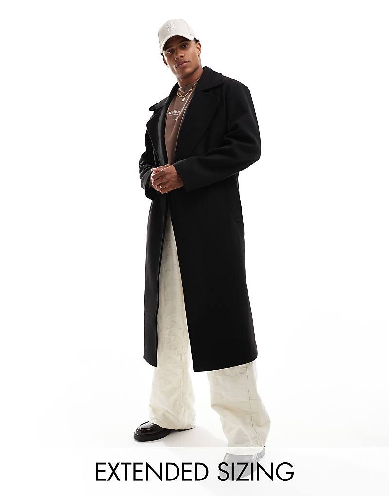 

Черное шерстяное пальто оверсайз ASOS DESIGN